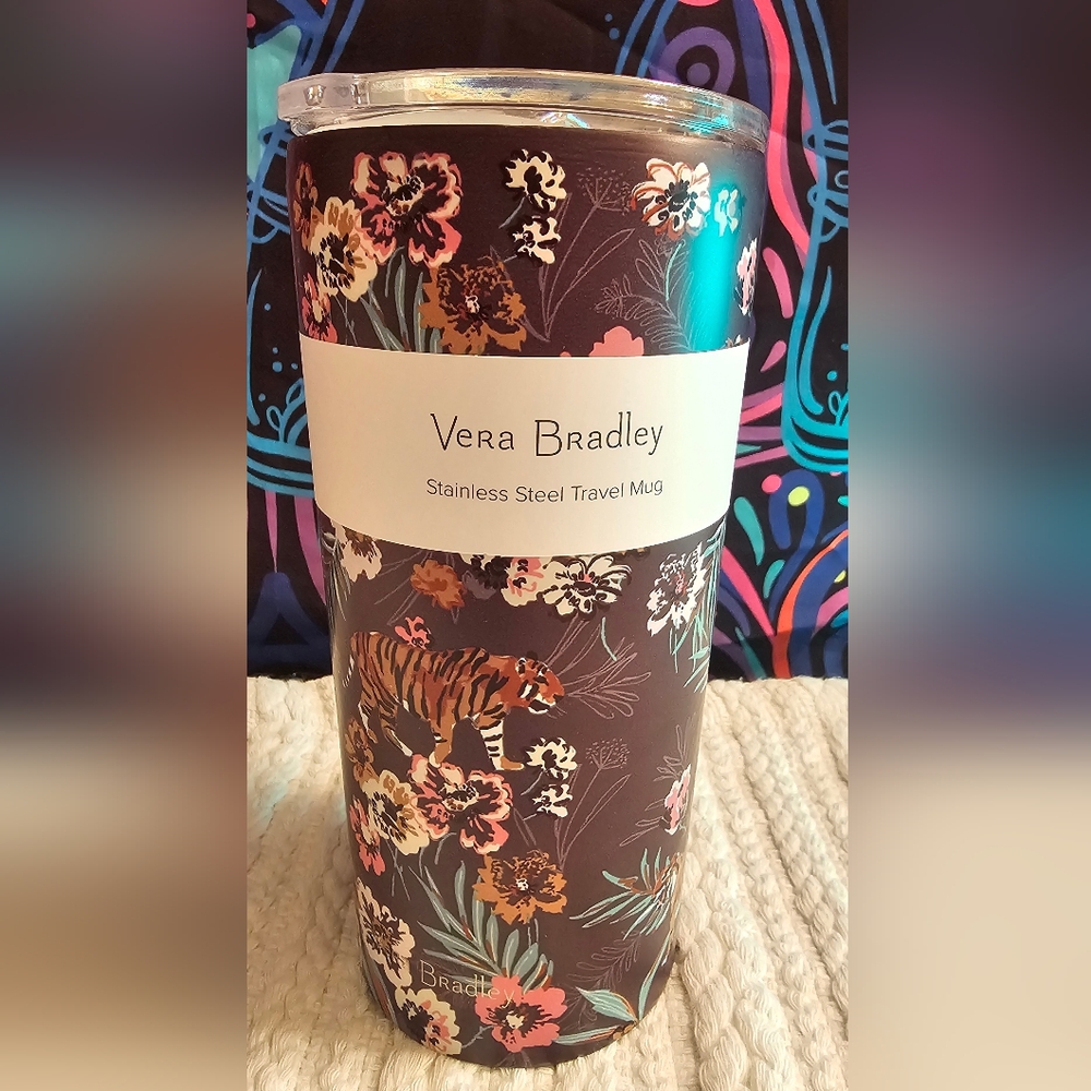 Vera Bradley Stainless Steel Travel Mug 20oz Bali Jungle